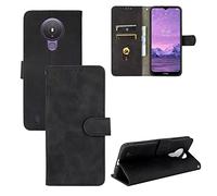 TiHen Compatible avec Coque Nokia 1.4, Portefeuille Etui Cuir Magnétique Housse avec Fentes de Cartes, Antichoc Support+Protecteur d'écran en Verre Trempé*2-Noir