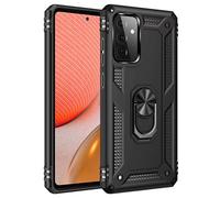 TiHen Compatible avec Coque Samsung Galaxy A72 5G avec Aimant Anneau Support, 360°Double Couche Renforcée Défense Bumper Antichoc Armure Housse Etui avec Protection écran-Noir