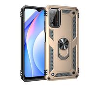 TiHen Compatible avec Coque Xiaomi Redmi 9T avec Aimant Anneau Support, 360°Double Couche Renforcée Défense Bumper Antichoc Armure Housse Etui avec Protection écran-Or