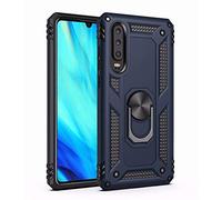 TiHen Coque Huawei P30 avec Aimant Anneau Support, 360° Double Couche Renforcée Défense Bumper Antichoc Armure Housse Etui avec Protection écran pour Huawei P30, Bleu
