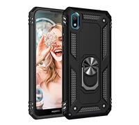 TiHen Coque Huawei Y5 2019 avec Aimant Anneau Support, 360° Double Couche Renforcée Défense Bumper Antichoc Armure Housse Etui avec Protection écran pour Huawei Y5 2019, Noir