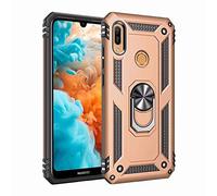 TiHen Coque Huawei Y6 2019 avec Aimant Anneau Support, 360° Double Couche Renforcée Défense Bumper Antichoc Armure Housse Etui avec Protection écran pour Huawei Y6 2019, Or