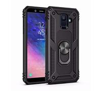 TiHen Coque Samsung Galaxy A6 2018 avec Aimant Anneau Support, 360° Double Couche Renforcée Défense Bumper Antichoc Armure Housse Etui avec Protection écran pour Samsung Galaxy A6 2018, Noir