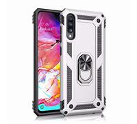 TiHen Coque Samsung Galaxy A70 avec Aimant Anneau Support, 360° Double Couche Renforcée Défense Bumper Antichoc Armure Housse Etui avec Protection écran pour Samsung Galaxy A70, Argent