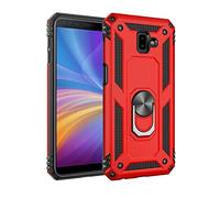 TiHen Coque Samsung Galaxy J6 Plus avec Aimant Anneau Support, 360° Double Couche Renforcée Défense Bumper Antichoc Armure Housse Etui avec Protection écran pour Samsung Galaxy J6 Plus, Rouge