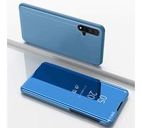 TiHen Coque Samsung Galaxy Note 9 Flip Clear View Translucide Miroir Cover Standing 360°Housse Étui Antichoc Smart Cover Bumper + Film Verre Trempé 2 Pièce pour Samsung Galaxy Note 9 -Bleu