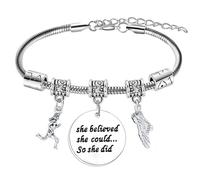 Tihnvk Cadeau pour les femmes coureuses « She Believed She Could So She Did », bracelet pour amateurs de course à pied, cadeaux d'athlétisme