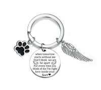 Tihnvk Porte-clés commémoratif pour la perte d'animaux de compagnie, cadeau de condoléances pour chien, cadeau commémoratif pour homme et femme, porte-clés en forme de patte de chien, cadeau de