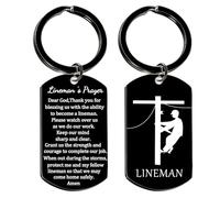Tihnvk Porte-clés de prière pour homme de ligne - Cadeau de Noël ou d'anniversaire pour monteur de ligne - Cadeau de fête des pères pour papa, cadeau de Saint-Valentin pour lui, mari, petit ami