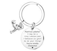 Tihnvk Porte-clés homard positif - Cadeau d'encouragement pour femme et homme - Cadeau inspirant pour les amis, les collègues de travail - Accessoires de homard - Cadeau porte-bonheur