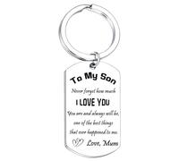 Tihnvk Porte-clés inspirant « To My Son » de la part de Mum I Love You Cadeau pour fils, remise de diplôme, Noël, anniversaire
