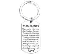 Tihnvk Porte-clés « To My Brother » - Cadeau de Noël ou d'anniversaire pour frère ou ami