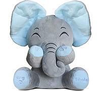 Tihoho Peek A Boo Éléphant animé Parlant en Peluche pour bébé éléphant Chantant Mignon Jouet en Peluche pour bébé péage Enfant garçon Fille Cadeau réglable Son (Bleu)…