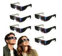 Tihokile Lot de 6 Lunettes Eclipse Solaire, Certifié ISO 12312-2 et CE, Lunette pour Eclipse Solaire, Spécial pour Protéger les yeux