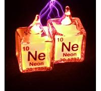 TIHONORI 1 Pièce Cube de Gaz Rare en Verre, Hydrogène, Azote, Oxygène, Hélium, Néon, Argon, Krypton, Xénon - 99,999% de Pureté, Gaz Luminescents,Neon ne