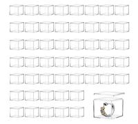 TIHONORI BoîTe Acrylique Transparente Petite BoîTe En Plastique Carré Avec Couvercle, BoîTe Rangement Pour Cadeaux, BoîTe D'Exposition Pour CosméTiques, Faveurs FêTe, Maquillage,50 Pcs 2.5*2.5*2cm
