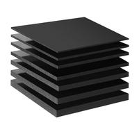 TIHONORI Feuille Plastique Polypropylène Noire Rigide 8mm - Plaque Épaisse pour Plans de Travail, Supports Lourds, Constructions sur Mesure,45×45cm
