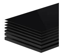 TIHONORI Lot de 2 Plaques Rigides en Polypropylène 3mm - Feuilles Plastiques Noires pour Découpe, Atelier, Maquettes et Bricolage,30×30cm
