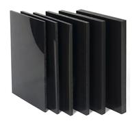 TIHONORI Plaque Polypropylène Rigide Noire 5mm - Feuille Plastique Solide pour Étagères Techniques, Plans de Travail, Découpe,20×60cm