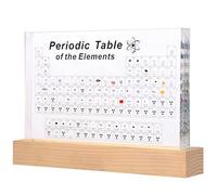 TIHONORI Tableau Périodique avec Éléments Réels et Support Lumineux, Présentoir en Acrylique avec 83 Échantillons d'Éléments Réels, Cadeau Éducatif pour Étudiants, Enseignants,A with Gift Box