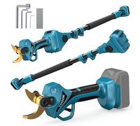 TIHOOK Sécateur Électrique Sans Fil 2 en 1, Moteur Sans Balais de 40 mm, Perche de 2,5 m, Coupe Maximale de 60 mm Pour Batterie Makita BL-18 V, avec Écran LCD, Pour le Jardinage (Sans Batterie)