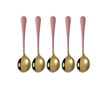 Tiiiopkvvv 5 pièces en acier inoxydable dessert, crème glacée, café, cuillère à mélanger, vaisselle de cuisine, accessoires de cuisine, vaisselle (couleur : E)