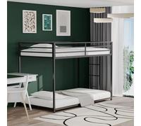 Tiiiopkvvv Adam Lit superposé double en métal pour lit double, caractéristiques de sécurité améliorées, pas besoin de sommier tapissier, installation facile, noir