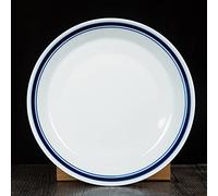 Tiiiopkvvv Assiette à dîner Assiettes à dîner Vaisselle Ménage Assiette à salade Assiettes à dîner Accessoires de cuisine familiale Assiette (couleur : 17,8 cm) (20,3 cm bleu)
