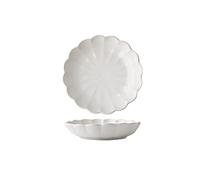 Tiiiopkvvv Assiette à dîner en céramique de 17,8 cm Assiette à dîner ronde en porcelaine peinte à la main Vintage Pétale créative faite à la main Plat profond Passe au micro-ondes/lave-vaisselle
