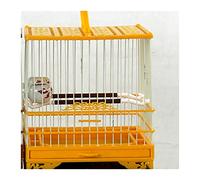Tiiiopkvvv avec housse cage en plastique petits oiseaux suspendus coquillages nid d'oie nichoir à oiseaux cage perroquet maison extérieur cage perchoirs à oiseaux (couleur : marron) (jaune)
