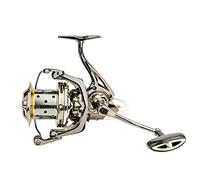 Tiiiopkvvv Bobine de pêche avec poignées interchangeables, roulements en acier inoxydable, roulettes en métal, adaptées aux débutants et aux amateurs de pêche (couleur : or) série 8000