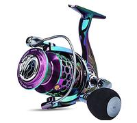 Tiiiopkvvv Bobine de pêche rotative en aluminium pour eau salée - Convient pour les débutants et les amateurs de pêche - 1000