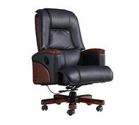 Tiiiopkvvv Boss Chaise de bureau en cuir à dossier haut inclinable électrique avec rembourrage épais et design ergonomique avec appui-tête et soutien lombaire pour la maison et le bureau