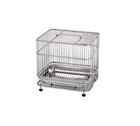 Tiiiopkvvv Budgerigar Cage à oiseaux carrée en acier inoxydable Petite cage de bain Accessoires de cage à oiseaux Perchoirs à oiseaux (taille : CH) ()
