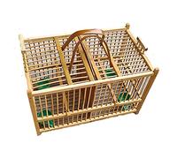 Tiiiopkvvv Cage à oiseaux créative faite à la main une grille deux grilles Nichoir à oiseaux Fournitures pour animaux de compagnie Magasin de transport carré Décoration extérieure Perchoirs pour
