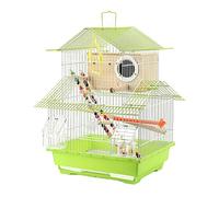 Tiiiopkvvv Cage à oiseaux pour perroquet, grande villa, petite cage à oiseaux, toit en métal, cage ornementale, perchoirs à oiseaux (taille : moyenne)