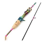 Tiiiopkvvv Canne à pêche Canne à pêche 1,68 m leurre coloré Canne à pêche ul Canne à lancer en fibre de carbone 2 sections Lente Belle canne à pêche Leurre Poids 3-7 g Combos de pêche (couleur : or