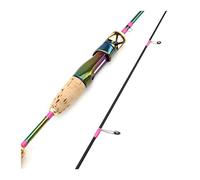 Tiiiopkvvv Canne à pêche Canne à pêche 1,68 m leurre coloré Canne à pêche ul Canne à lancer en fibre de carbone 2 sections Lente Belle canne à pêche Leurre Poids 3-7 g Combos de pêche (couleur : or