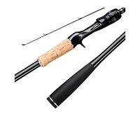 Tiiiopkvvv Canne à pêche Canne à pêche en carbone 1,8 m Leurre de voyage Baitcasting M Power Leurre Wt.4-18g Canne à pêche Équipement de pêche (canne à pêche noire 1,8 m)