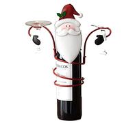 Tiiiopkvvv Casier à vin de Noël, porte-verre à vin de vacances, porte-verre pour bouteille de vin en métal, décorations artisanales, ornements festifs, porte-bouteille de vin (couleur : type 3) (type
