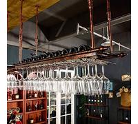 Tiiiopkvvv Casier à vin de style américain casier à vin rouge industriel porte-verre à vin suspendu à vent loft verre à vin rouge e porte-gobelet à vin à l'envers support de rangement facile à