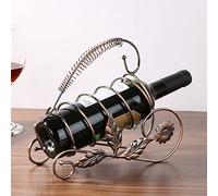 Tiiiopkvvv Casier à vin en métal en fer forgé - Porte-bouteilles de vin en cuivre antique - Ornement décoratif pour bouteille de vin