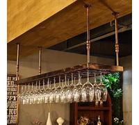 Tiiiopkvvv Casier à vin LOFT industriel vent rétro suspendu porte-verres à vin porte-gobelet européen porte-gobelet suspendu facile à installer étagère de rangement (couleur : bronze, taille : L 100 W