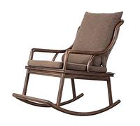 Tiiiopkvvv Chaise à bascule en bois massif confortable chaise de salon simple moderne chaise de salon pour la maison, le balcon, le bureau paresseux, chaise de pause déjeuner
