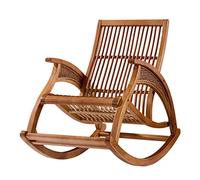 Tiiiopkvvv Chaise à bascule en bois massif pour adulte, chaise à bascule en osier, chaise facile pour la maison, le balcon, les loisirs, la pause déjeuner, inclinable