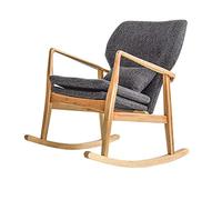 Tiiiopkvvv Chaise à bascule en bois massif pour adulte - Fauteuil inclinable simple pour pause déjeuner - Balcon