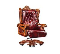 Tiiiopkvvv Chaise de bureau de luxe à dossier haut en cuir pivotant réglable avec roulettes