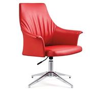 Tiiiopkvvv Chaise de bureau en cuir de luxe à dossier haut réglable avec accoudoirs et levier