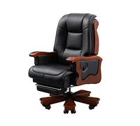 Tiiiopkvvv Chaise de bureau en cuir inclinable et pivotante Hauteur d'assise réglable