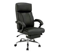 Tiiiopkvvv Chaise de bureau ergonomique inclinable en cuir avec accoudoirs et levier pivotant à 360 degrés